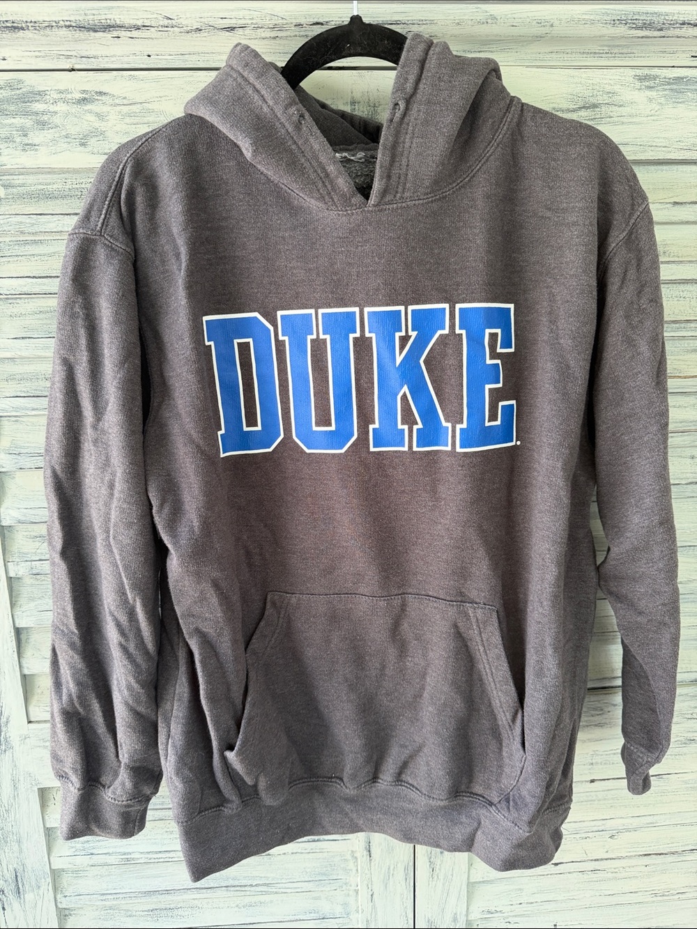 Gray Pullover Hoodie with Duke Blue Logo Small S